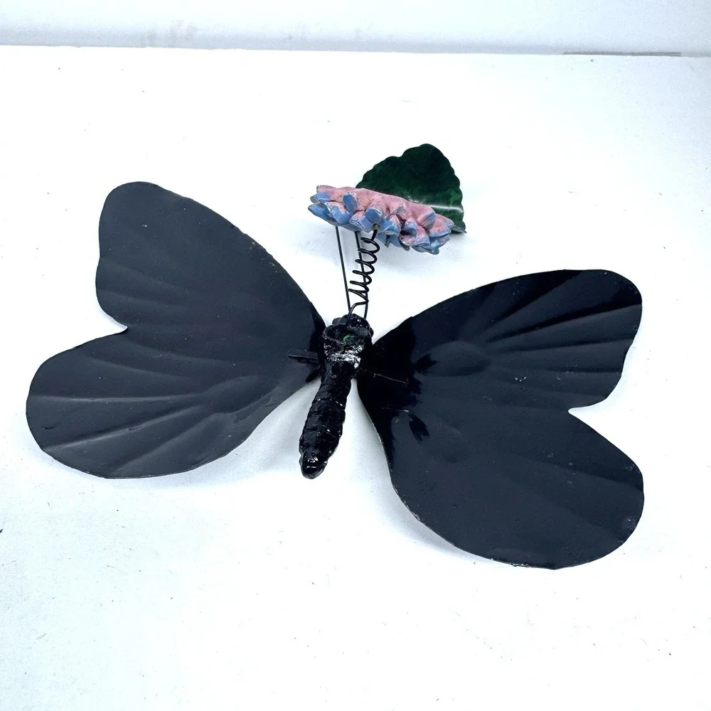 Metal‎ Butterfly Garden Decor Spring Clip On Plant Pot Art Set READ
